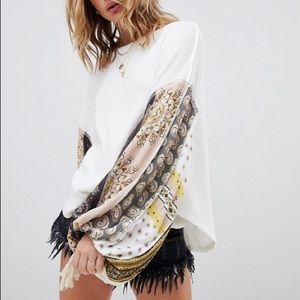 Free people balloon sleeve thermal top